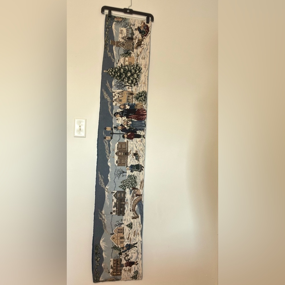 Blue Christmas Table Runner 67x12 Inches Holiday Dining Table Decor - Picture 5 of 6